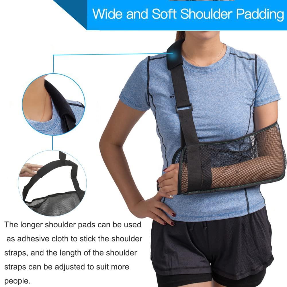 TODDOBRA Mesh Arm Shoulder Sling - Medical Shoulder Immobilizer for Shower - Adjustable Arm Brace for Torn Rotator Cuff Injury - Right Left Arm for Men Women - Shower Sling for Elbow, Wrist