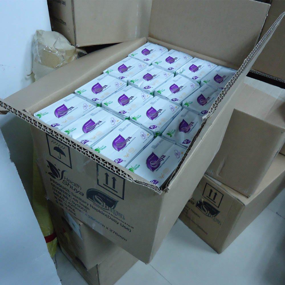 SHUYA SHUYA Patented Anion Soft Breathable Sanitary Pads and Panty Liners Combination Suit Package, Scented-96Count (Packs of 8)