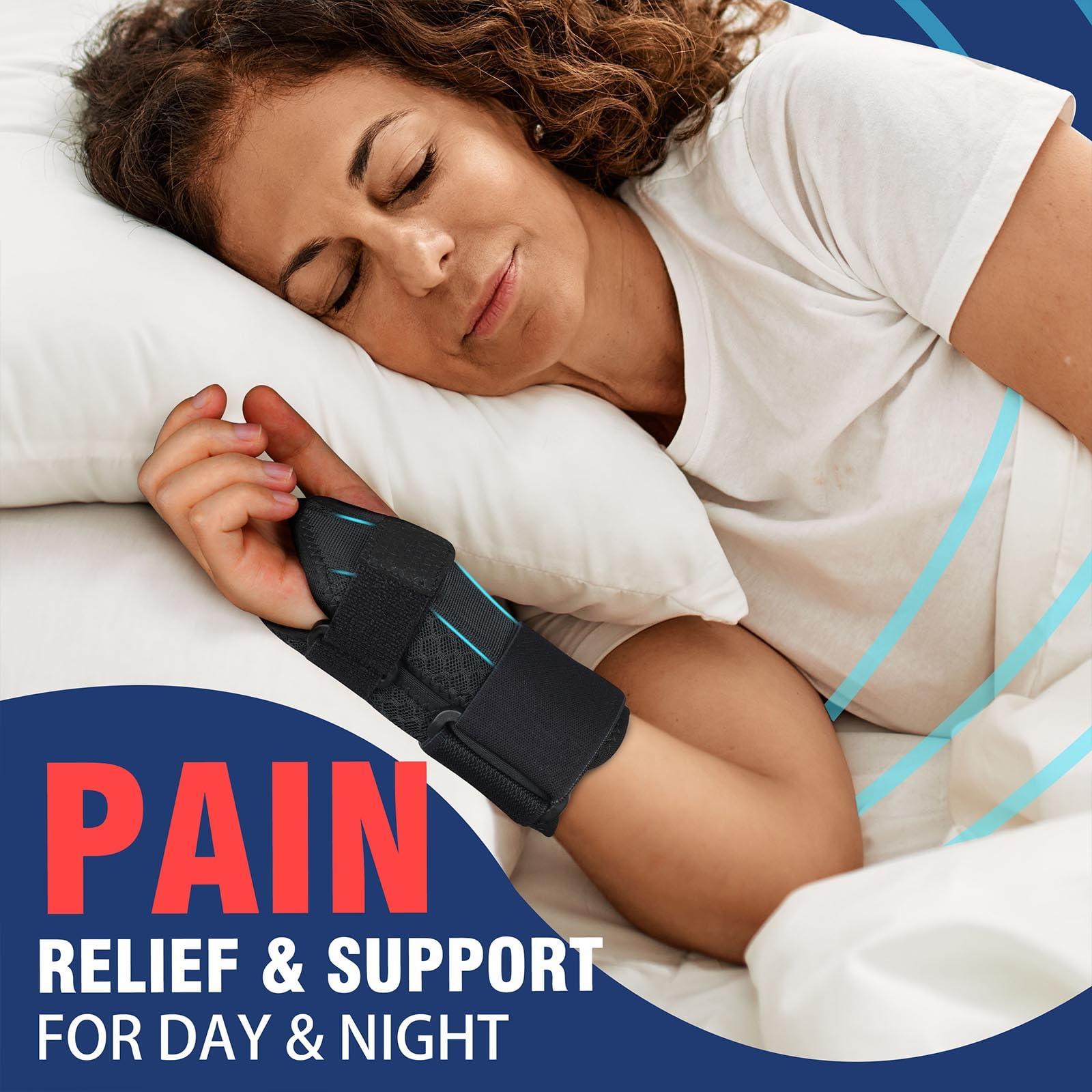 FEATOL FEATOL 2 Pack Carpal Tunnel Wrist Brace For Work With Wrist Splint, Adjustable Wrist Guard Daytime Support For Women Men, Pain Relief For Pregnancy, Typing, Arthritis, Tendonitis, Right Hand Left Hand, Large