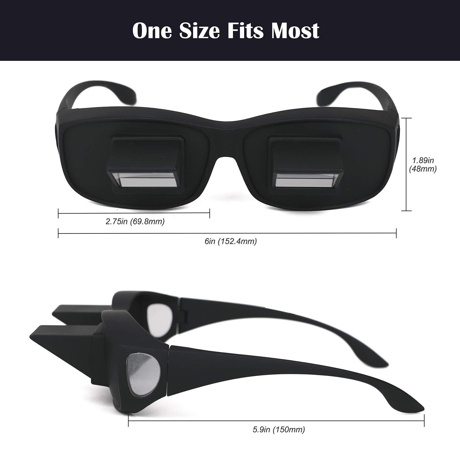 F Flammi Flammi Lazy Glasses Prism Glasses Horizontal Spectacles Lie Down for Reading/Watching TV (Plastic, Black)