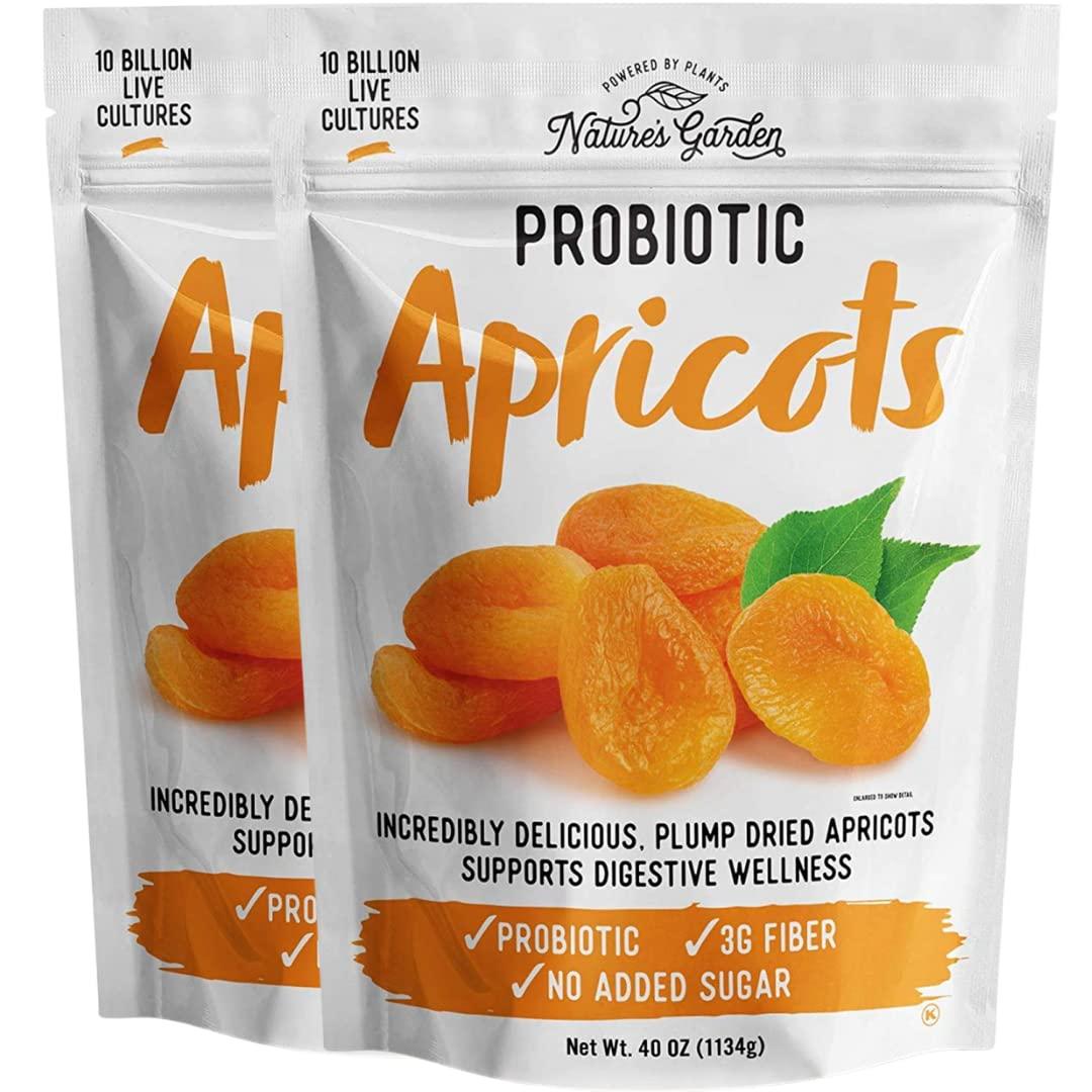 Nature's Garden Nature's Garden Probiotic Apricots - Probiotic Dried Fruit, Plump Dried Apricots, No Added Sugar, Gluten-Free, Dairy-Free, Vegan – Bulk 40 Oz Bag (Pack of 2)