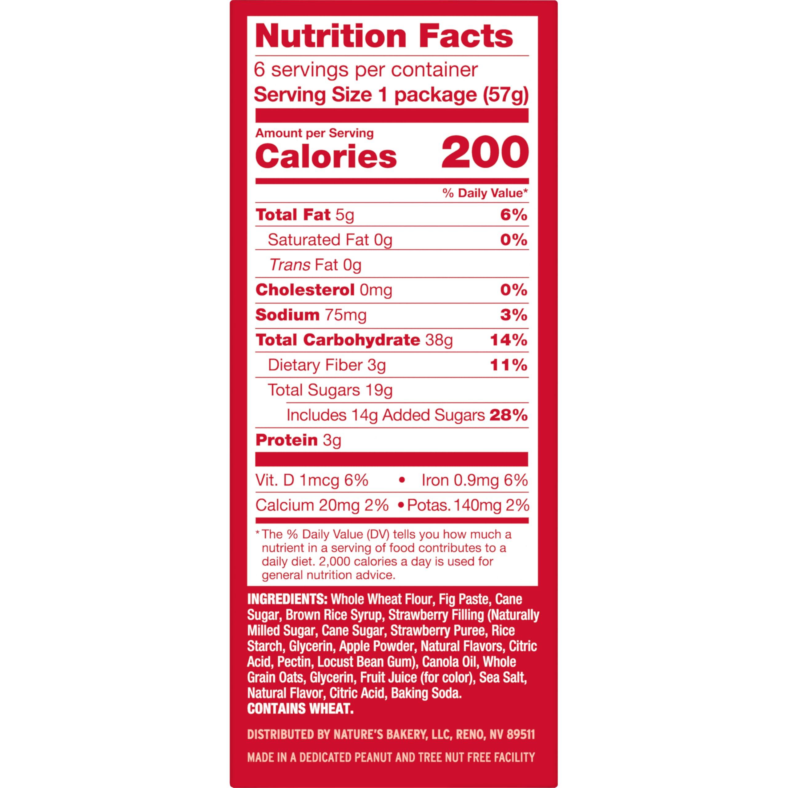 Nature's Bakery Nature’s Bakery Whole Wheat Fig Bars, Strawberry, Real Fruit, Vegan, Non-GMO, Snack bar, 6 boxes with 6 twin packs (36 twin packs)