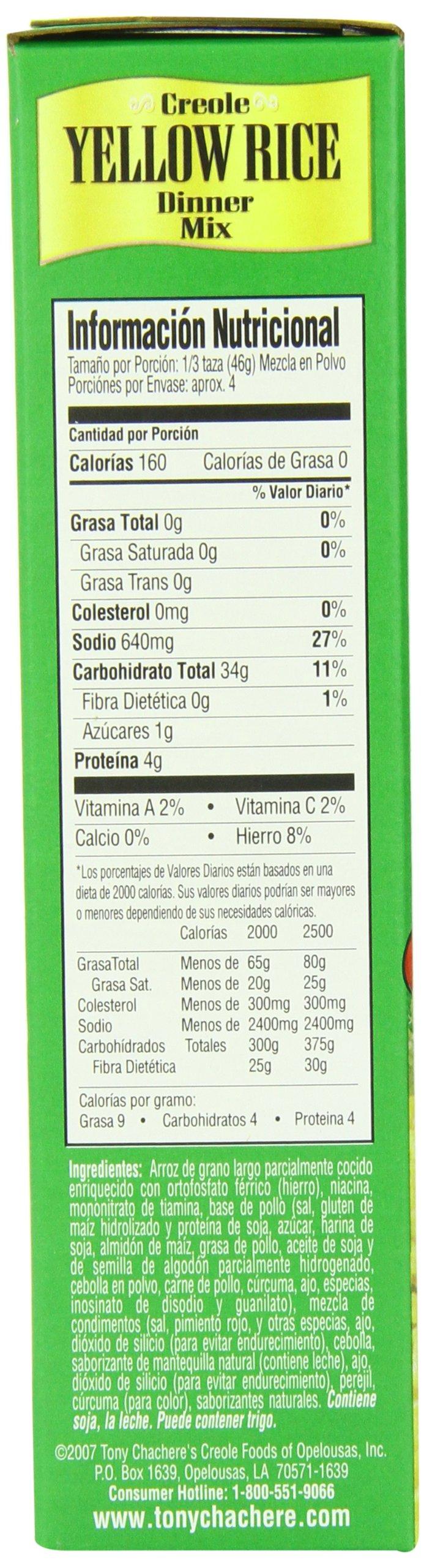 Tony Chachere\'s Tony Chachere Rice Mix, Creole Yellow, 7 Ounce (Pack of 12)
