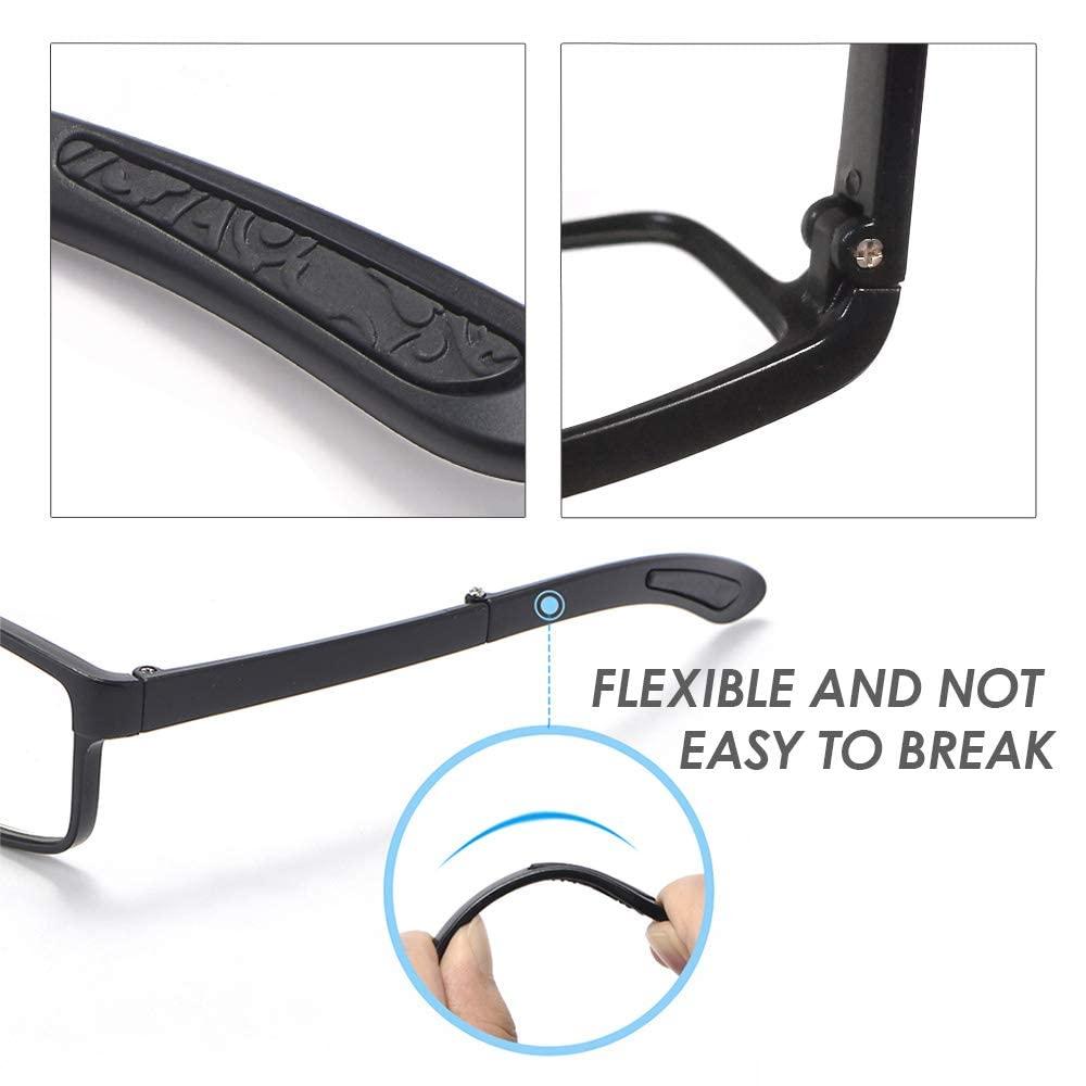 LUFF LUFF 4 Pcs Folding Reading Glasses men women - Simple Presbyopic Glasses Combination Blue Light Blocking Portable Reader(1.5X)