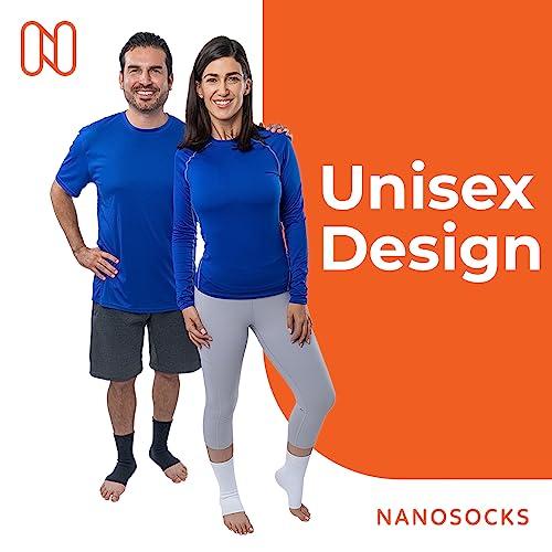 NanoSocks NanoSocks Compression Socks for Women & Men (1 Pair) - BEST Ankle Brace Support Sleeve for Neuropathy, Plantar Fasciitis, Diabetic Foot Nerve Pain Relief - Toeless (Small, White)