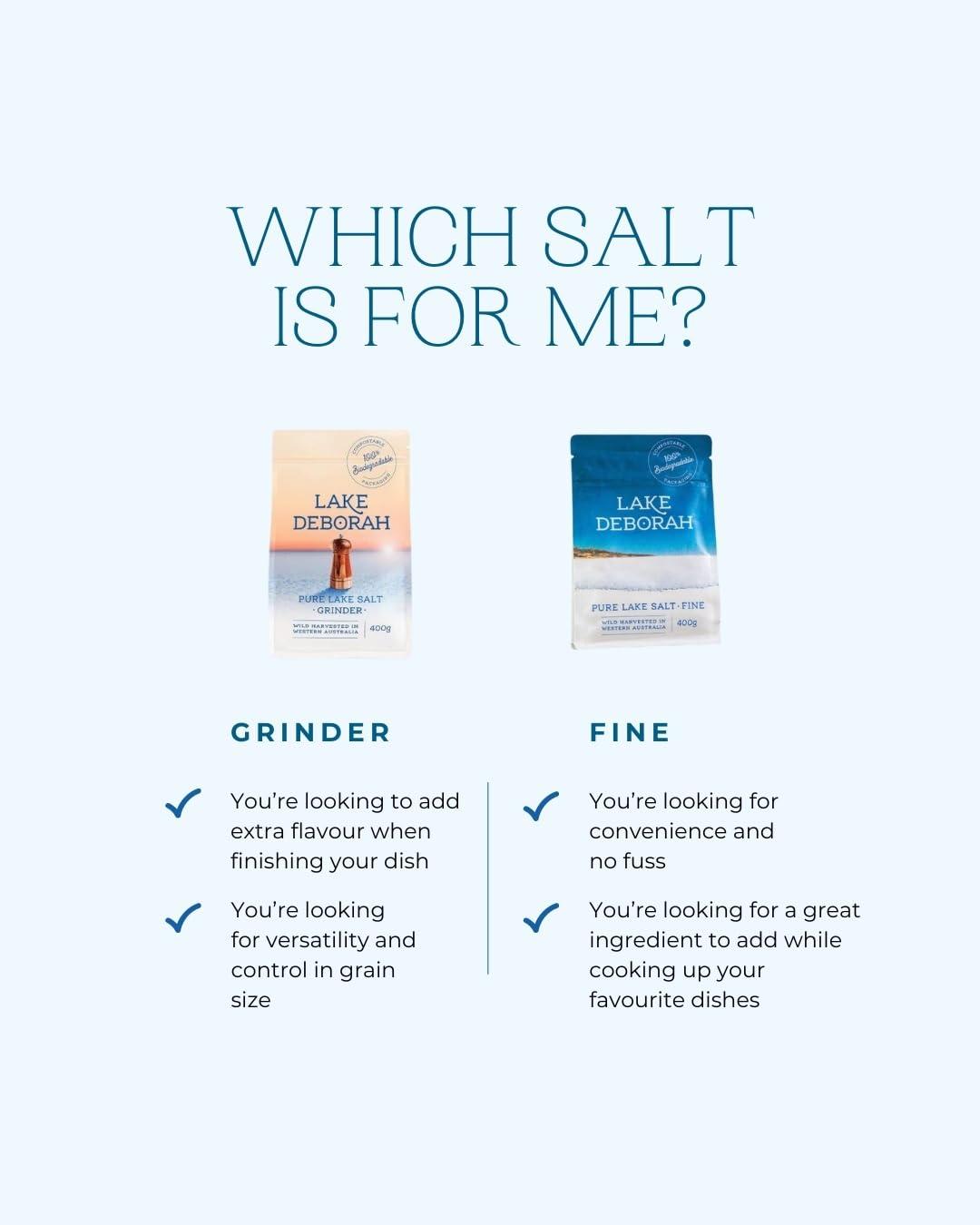 Lake Deborah Pure Mineral Salt from Lake Deborah, Australia - Wild Harvested Lake Salt - 100% Natural, Microplastics, Heavy Metals and Pollutant-Free, Perfect for Cooking and Baking - 400g