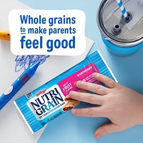 Nutri Grain Nutri-Grain Soft Baked Breakfast Bars, Made with Whole Grains, Kids Snacks, Raspberry, 10.4oz Box (8 Bars)
