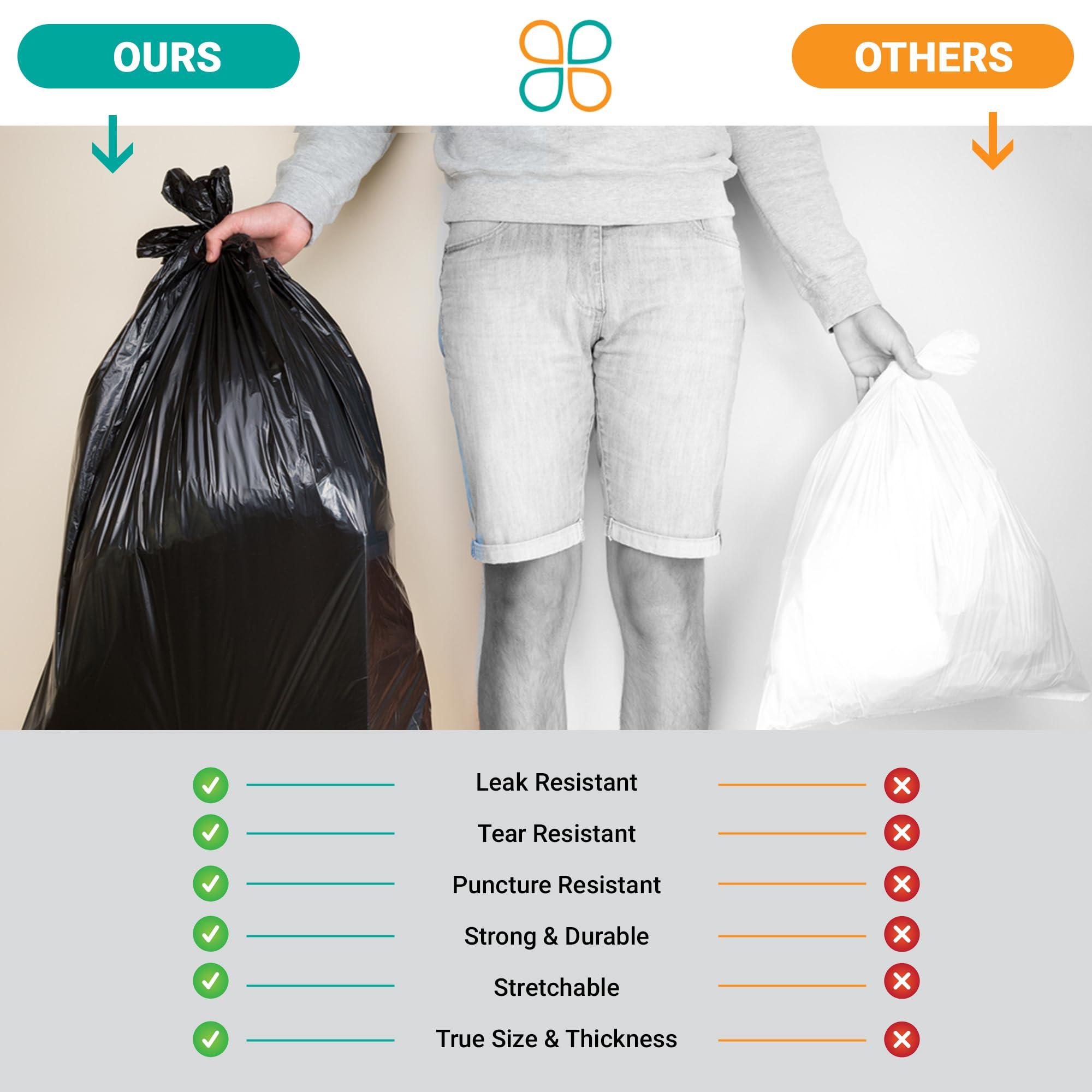 PlasticMill PlasticMill Heavy Duty Trash Bags - Black Garbage Bags - Plastic Trash Bags for Large Rolling Trash Bins - Tall Trash Bags - 100-Gallon Large Kitchen Trash Bags, 2 Mil, 67\"x79\" (35-Count)