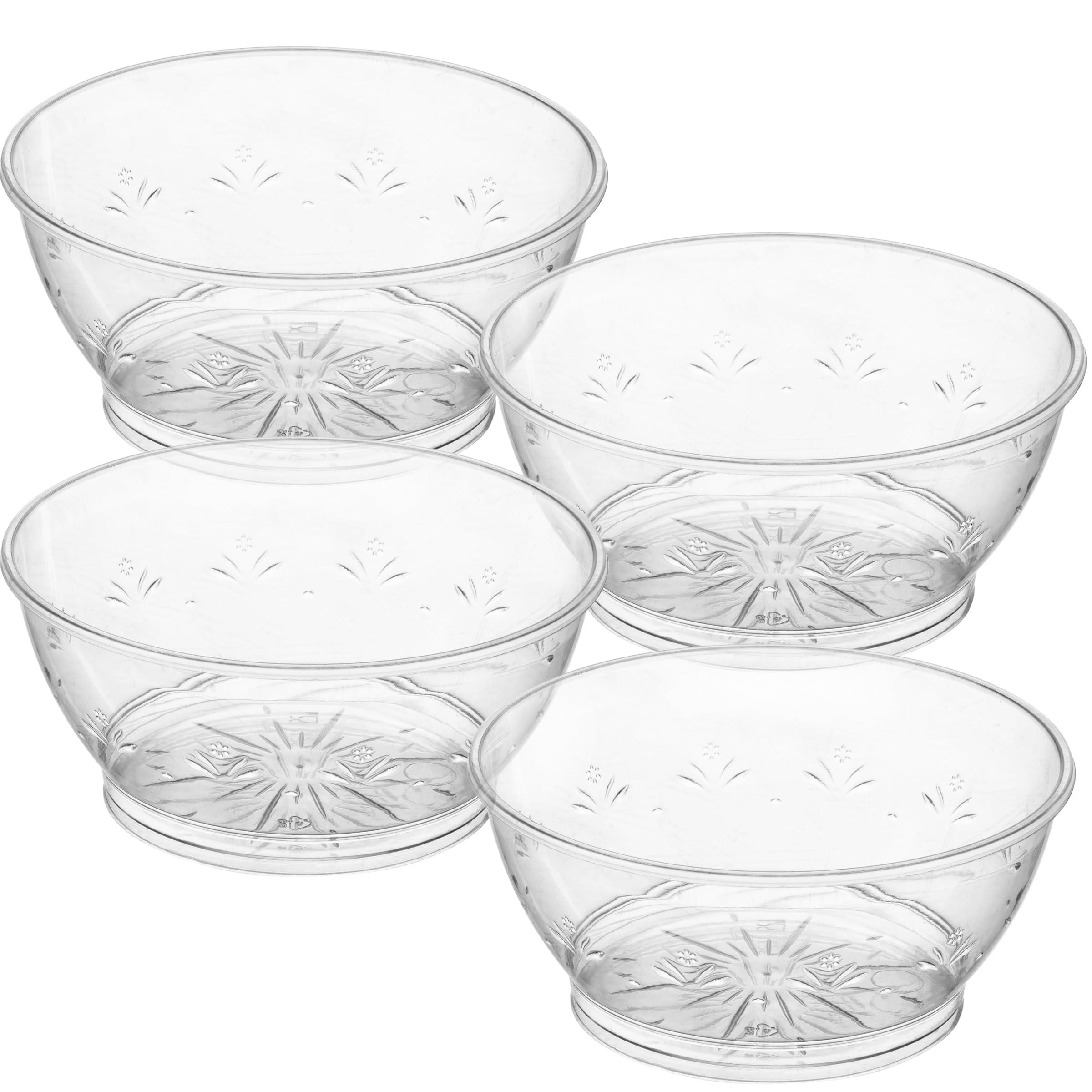 JoyServe JoyServe Clear Mini Plastic Bowls - (Bulk 50 Pack) 6 Oz Disposable Premium Hard Plastic Dessert Bowls for Serving, Weddings, Catering, Parties, Salsa, Home or Event Party Supplies