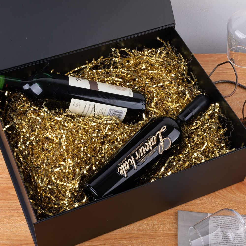 PACKGILO PACKGILO 1 Pcs Matte Black Extra Large Gift Box with Lid, 16.5x13x5.3 Inches, Hard Magnetic Giant Gift Boxes for Presents Clothes Robe Wedding Dress Sweater,Reusable Foldable Bridesmaid Proposal Box