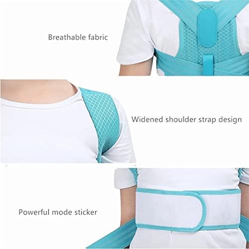 SJHY Posture Corrector Adjustable Kids Back Brace Children Upper Back Support Belt Orthopedic Corset Spine Lumbar Brace, Prevent Humpback Back Posture (Color : Blue, Size : Large)