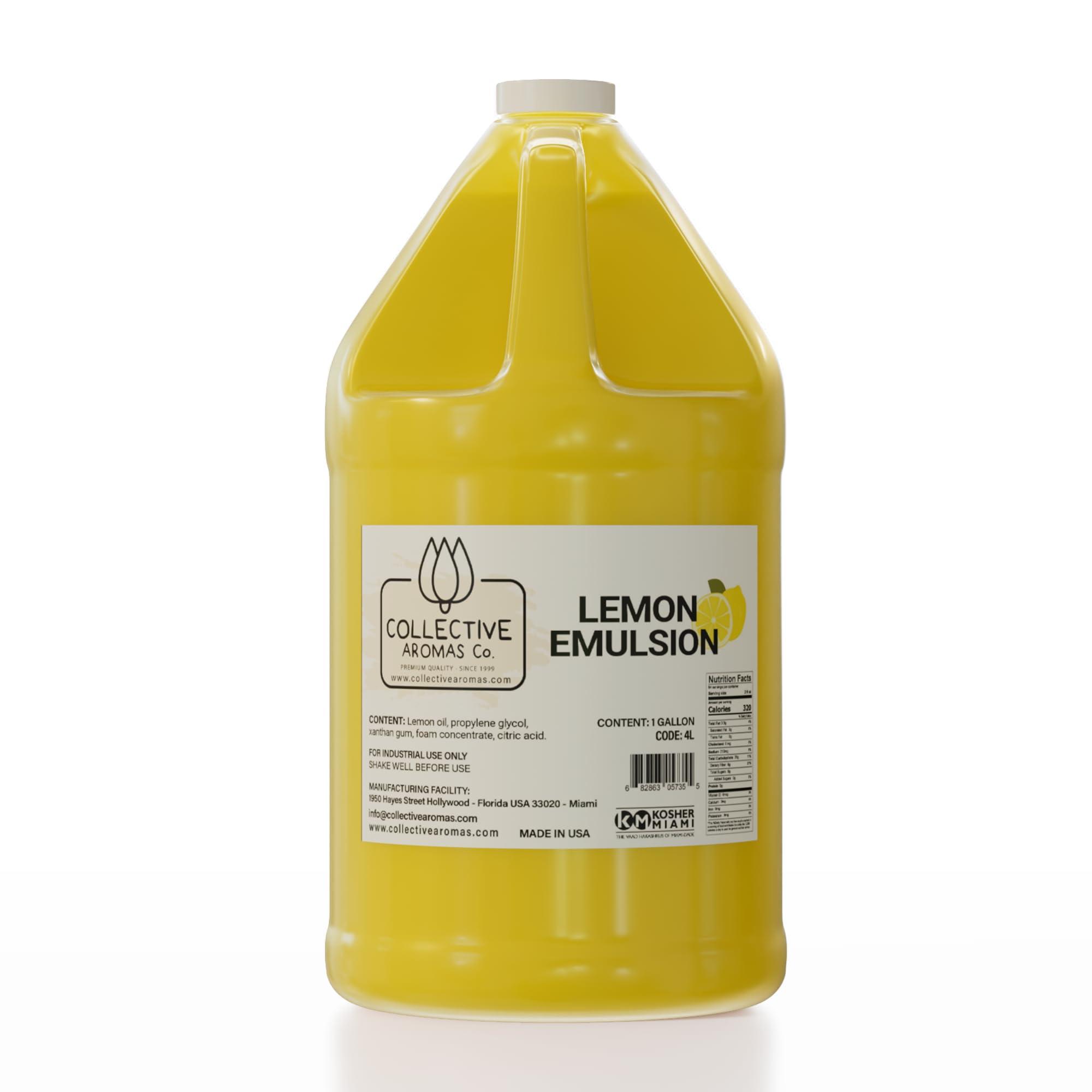 THE HONEST PRICE STORE Lemon Extract for Baking - Natural Lemon Flavoring Emulsion for Cookies, Frosting, Ice Cream, Smoothies & Beverage - 1 Gallon Kosher, Pure Lemon Extract by Collective Aromas Co.