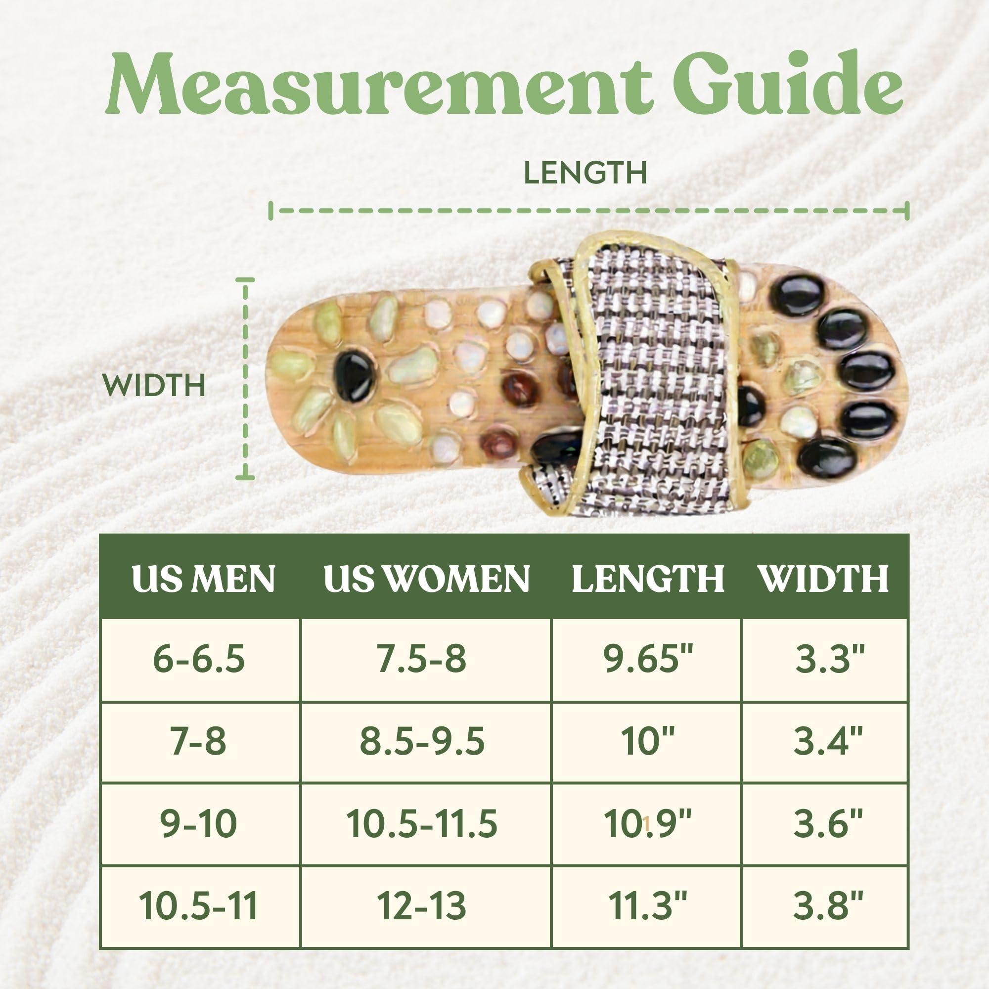 Comfecto Acupressure Massage Slippers with Earth Stone (Men 8-9.5/Women 9.5-11)