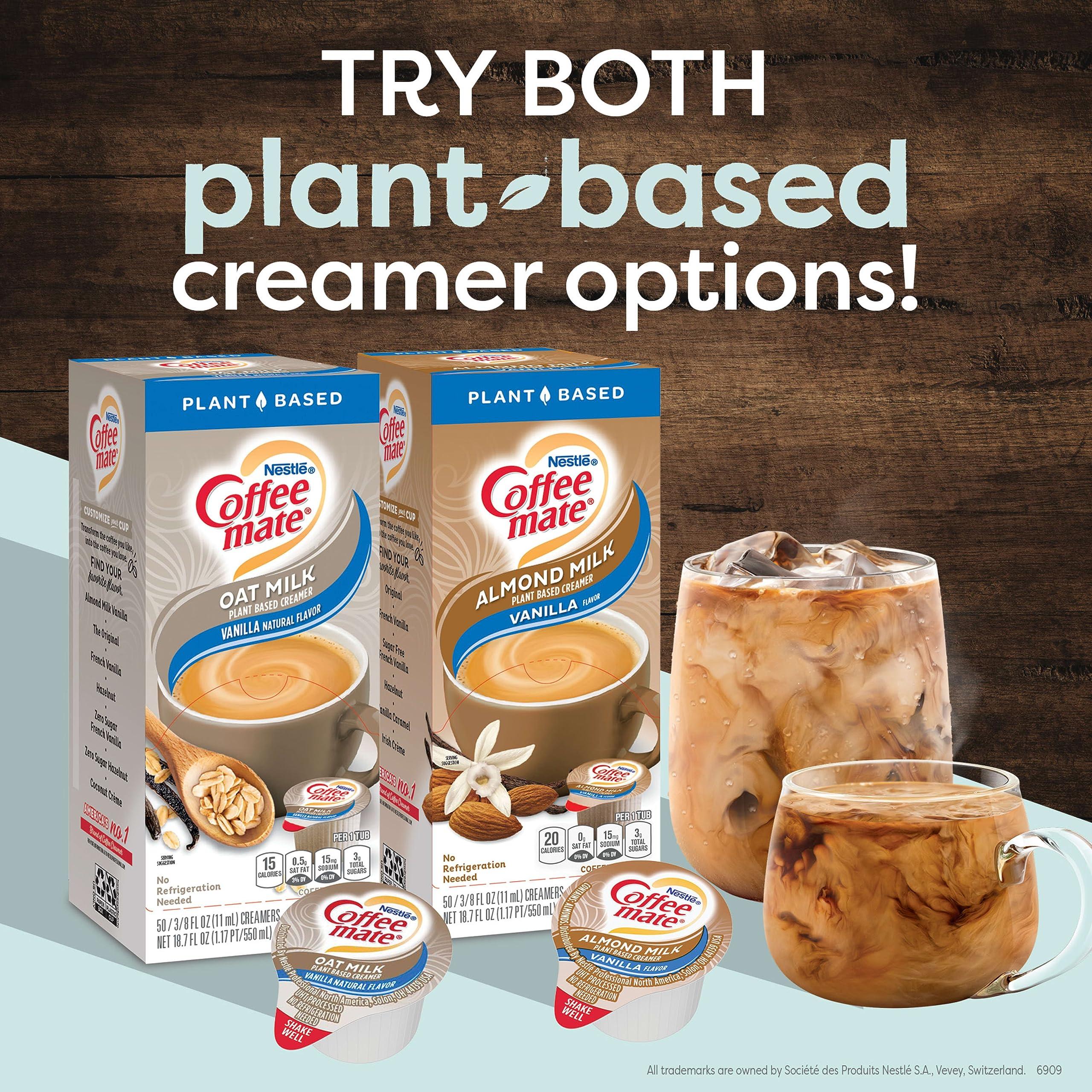 Nestle Coffee mate Nestle Coffee mate Coffee Creamer, Oat Milk, Vanilla Natural Flavor, Liquid Creamer Singles, Plant-Based, Non Dairy, No Refrigeration, 0.375 fl oz Tubs (Pack of 200)