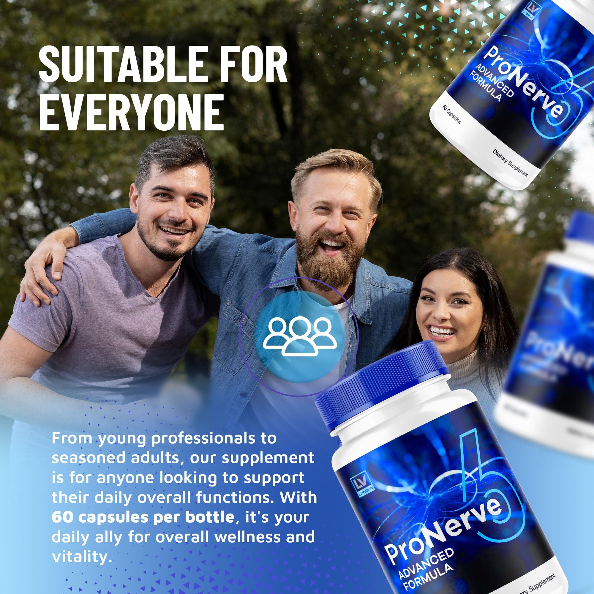 LIVORKA Pronerve 6, Pronerve6 Capsules, Pronerve 6 Reviews, Pronerve 6 Nerve Health Support, Pro Nerve 6 Pills, Pro Nerve6, Pronerve 6 Advanced Formula Capsules, 60 Capsules for 1 Month