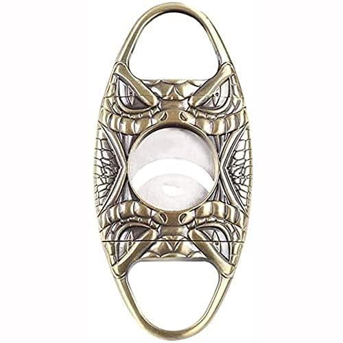 KANDUO KANDUO Cigar Cutter Antique Bronze Engrave Stainless Steel Double Cut Blade Cigar Guillotine,Stainless Steel Cigar Cutter Portable Cigar Cutter