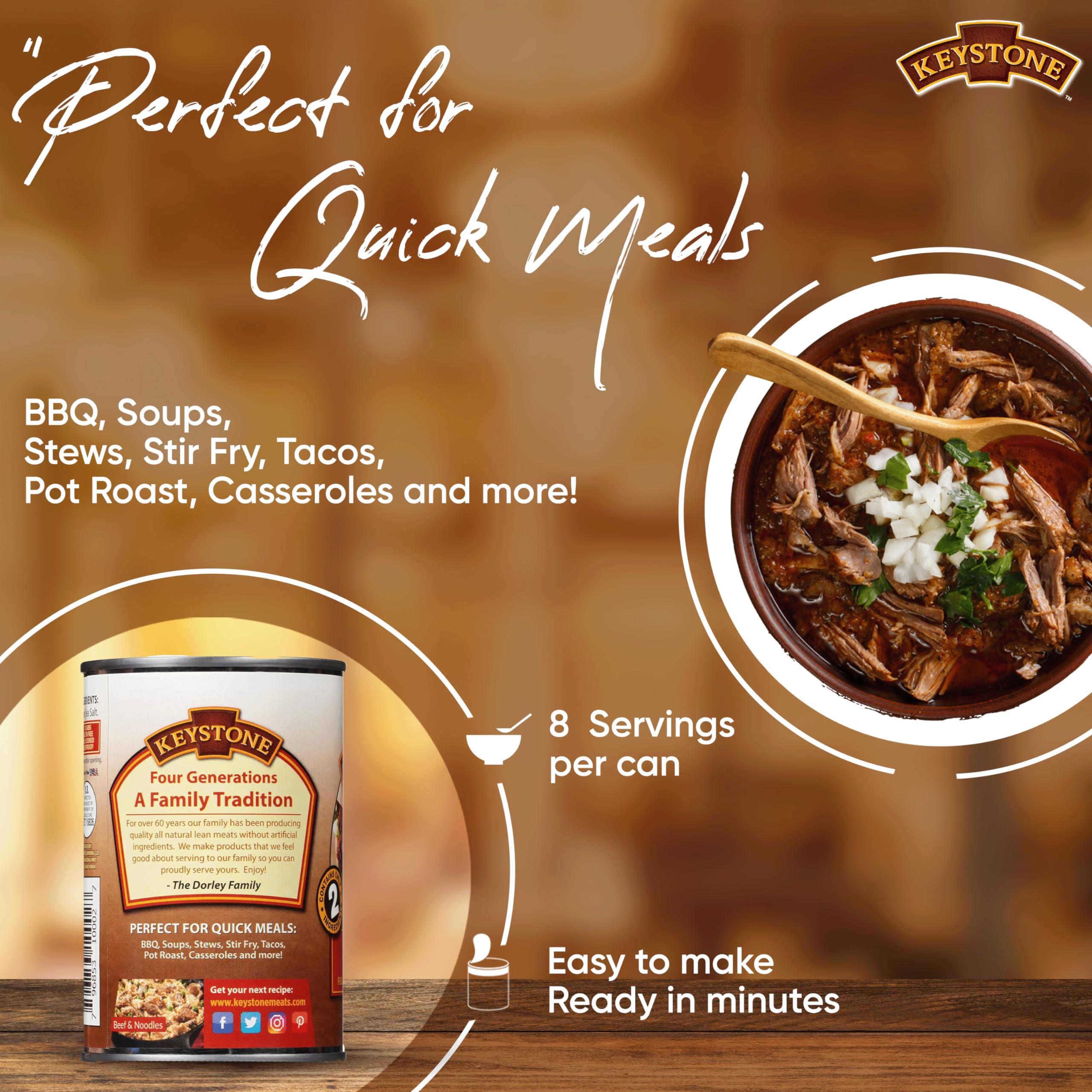 Keystone Meats Keystone Meats All Natural Canned Beef 14.5 Oz Long Shelf Life Emergency Survival Food Canned Meat | Fully Cooked Ready to Eat | Gluten Free Pack of 1