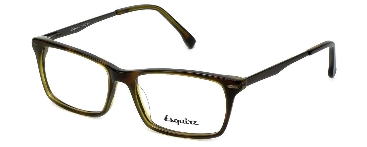 Calabria Calabria Esq 1500 Rectangular Reading Glasses +7.00 Olive Green Tortoise Havana Men Women