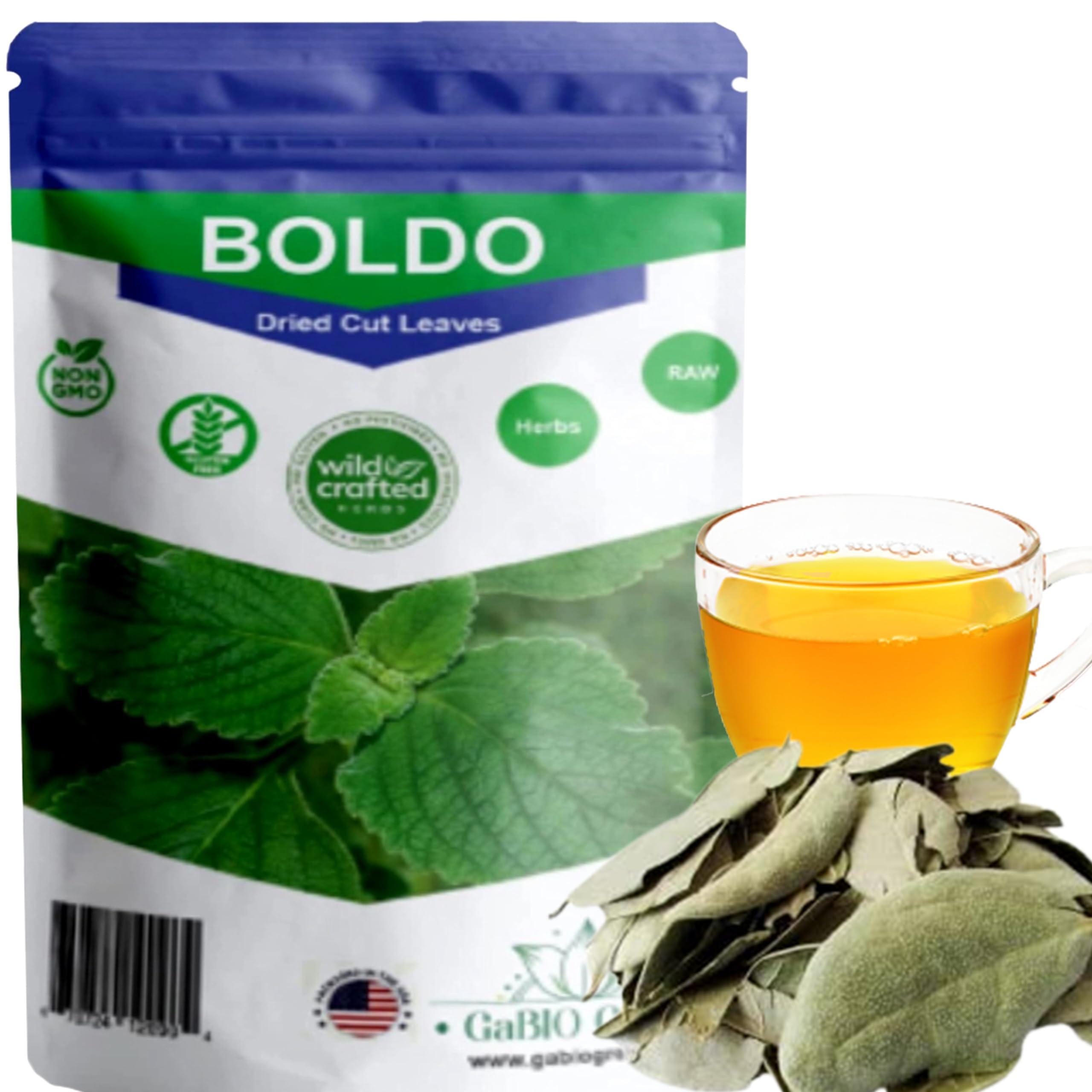 Gabio Green Boldo Dried Leaves, (3oz/85 GR) whole Boldo Leaf, 100% Natural Detox, Hojas De Boldo, Peumus Boldus Herbal Tea, Boldo Tea, Packaged in The USA (3oz)