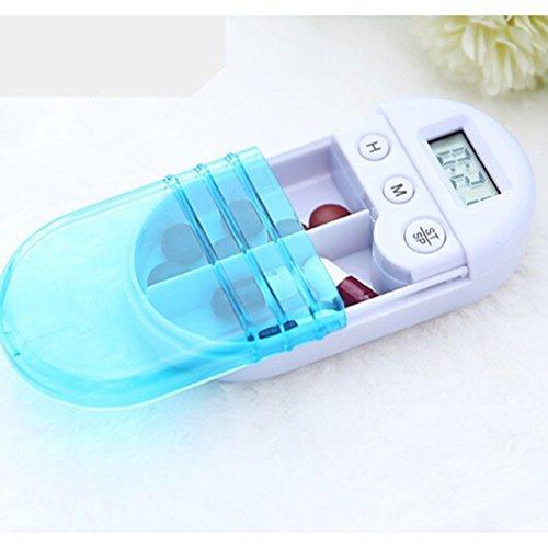 rosenice ROSENICE Portable Electronic Digital Pill Box Timer with Alarm Smart Pill Case Reminder with 2 Compartments