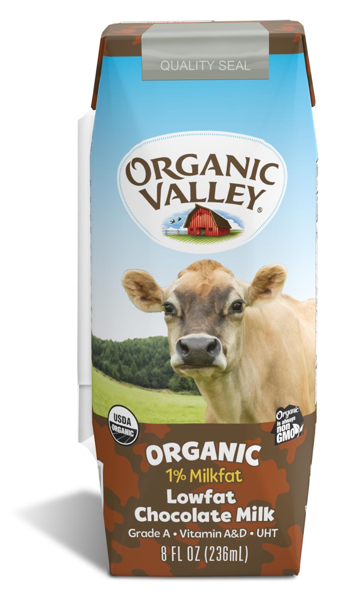 Organic Valley Organic Valley, Milk Boxes, Shelf Stable 1% Chocolate Milk, 8 Fl Oz (Pack of 24)