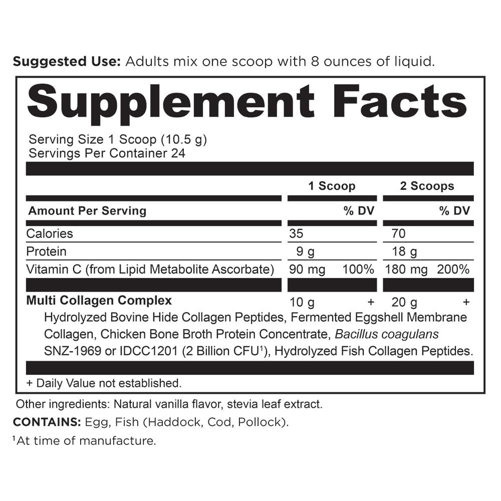 Ancient Nutrition Ancient Nutrition Multi Collagen Protein Powder, Unflavored, 24 Servings + Multi Collagen Protein Powder, Vanilla, 24 Servings