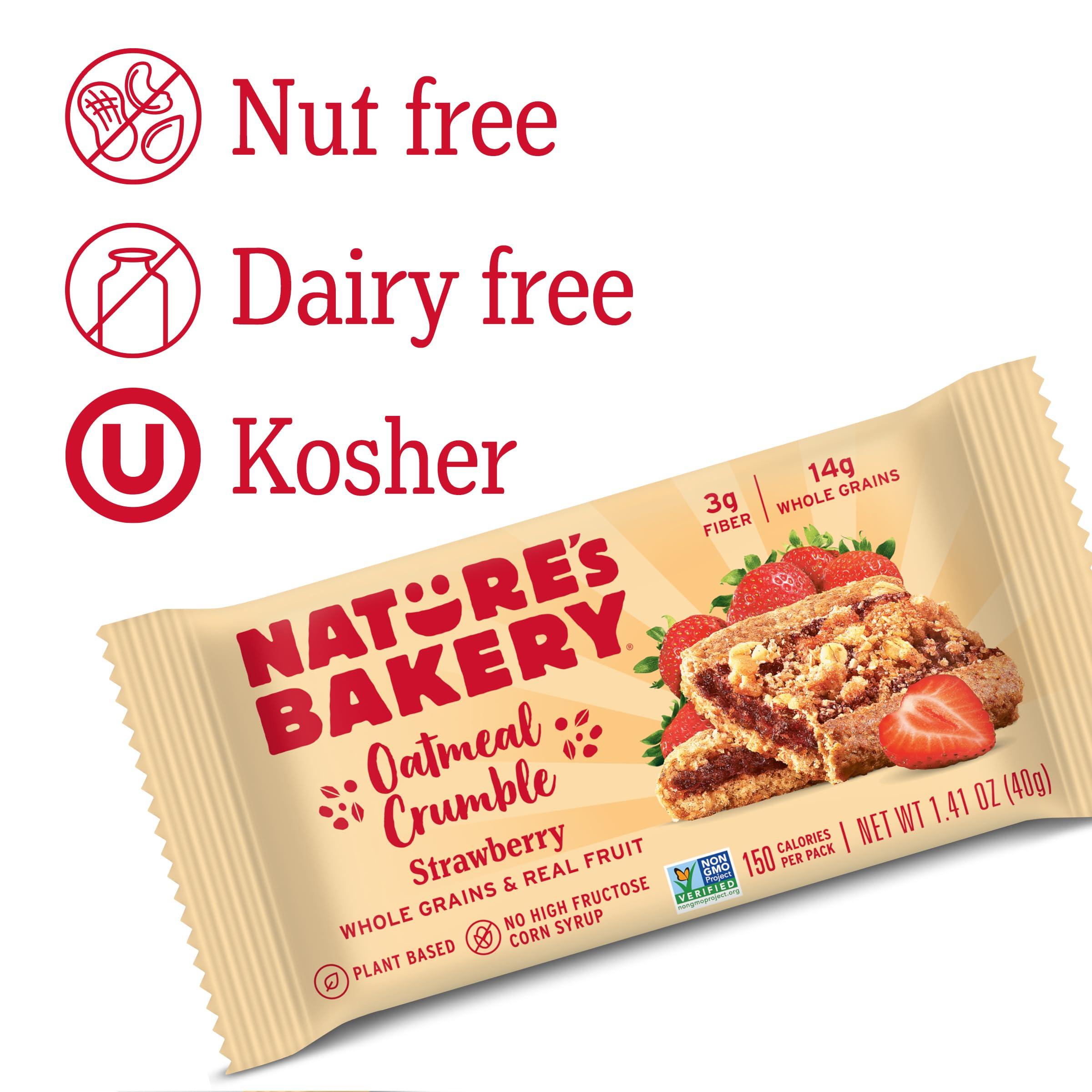Nature\'s Bakery Natures Bakery Oatmeal Crumble Bars, Strawberry, Real Fruit, Vegan, Non-GMO, Breakfast bar, 1 Box With 12 Twin Packs (12 Twin Packs)