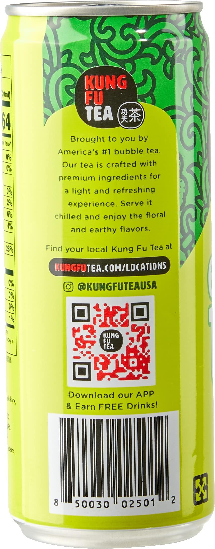 Kung Fu Tea Kung Fu Tea Canned Green Tea – Lightly Sweetened Green Tea in a Can, Ready to Drink – All Natural, Premium Iced Tea – 10.8 oz Cans, Pack of 6
