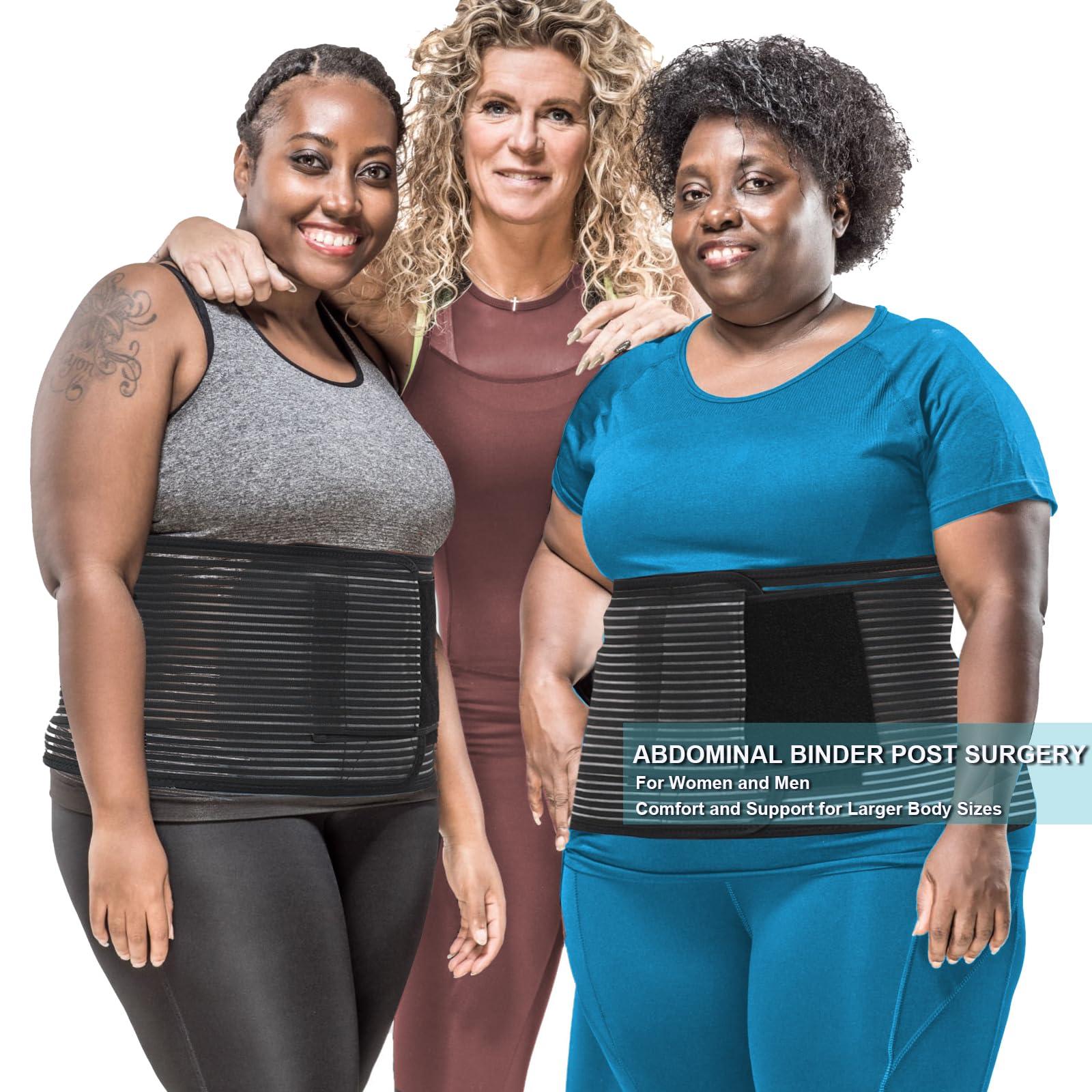 MAMODY Abdominal Binder Post Surgery Plus Size | Postpartum Belly Band Wrap | Post C Section Belly Binder | Stomach Compression Hernia Belt For Men or Women Hernia Surgery, Natural Birth, Abdominal Injuries,Hysterectomy (2XL/3XL)