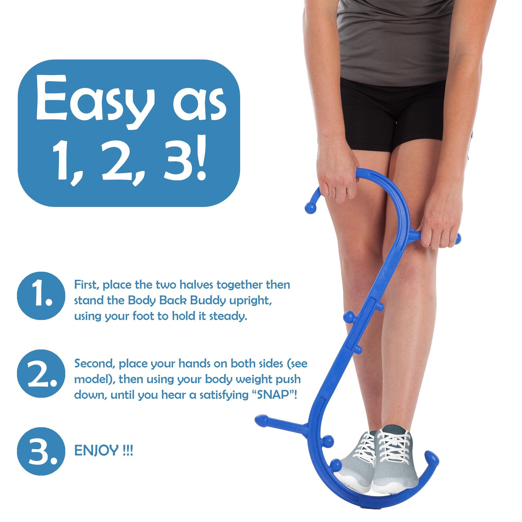 Body Back Body Back Buddy Classic USA Made Handheld Full Body Massage Cane Pressure & Trigger Point Massage Tool for Deep Tissue Pain Relief - Dual Massage Hooks for Back, Shoulder, Neck. Manual Back Massager