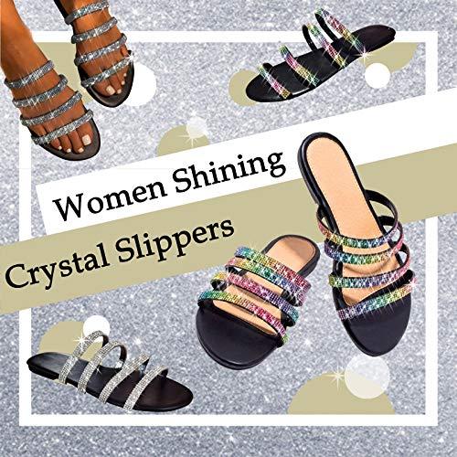 Eduavar Cheap Flat Sandals for Women Under 10 Dollars Women Summer Flats  Fashion Bohemia Flip Flops Beach Cute Sandals Comfortable Shoes Sliver 