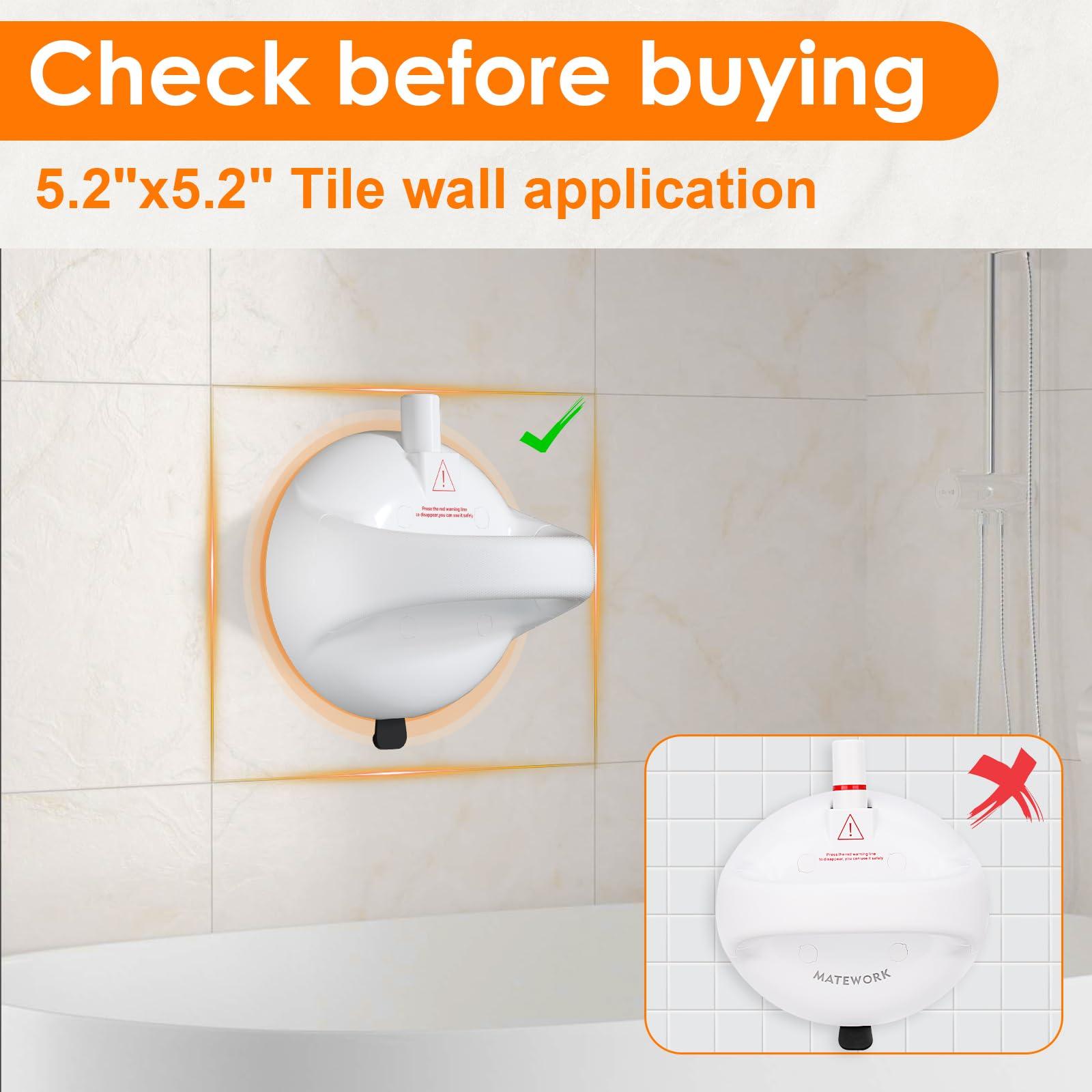 Matework Matework 2 Pack Shower Handles for Elderly Suction, Safety Suction Grab Bars for Bathtubs and Shower, Bathroom Safety Grab bars for Senior, Handicap, Elderly