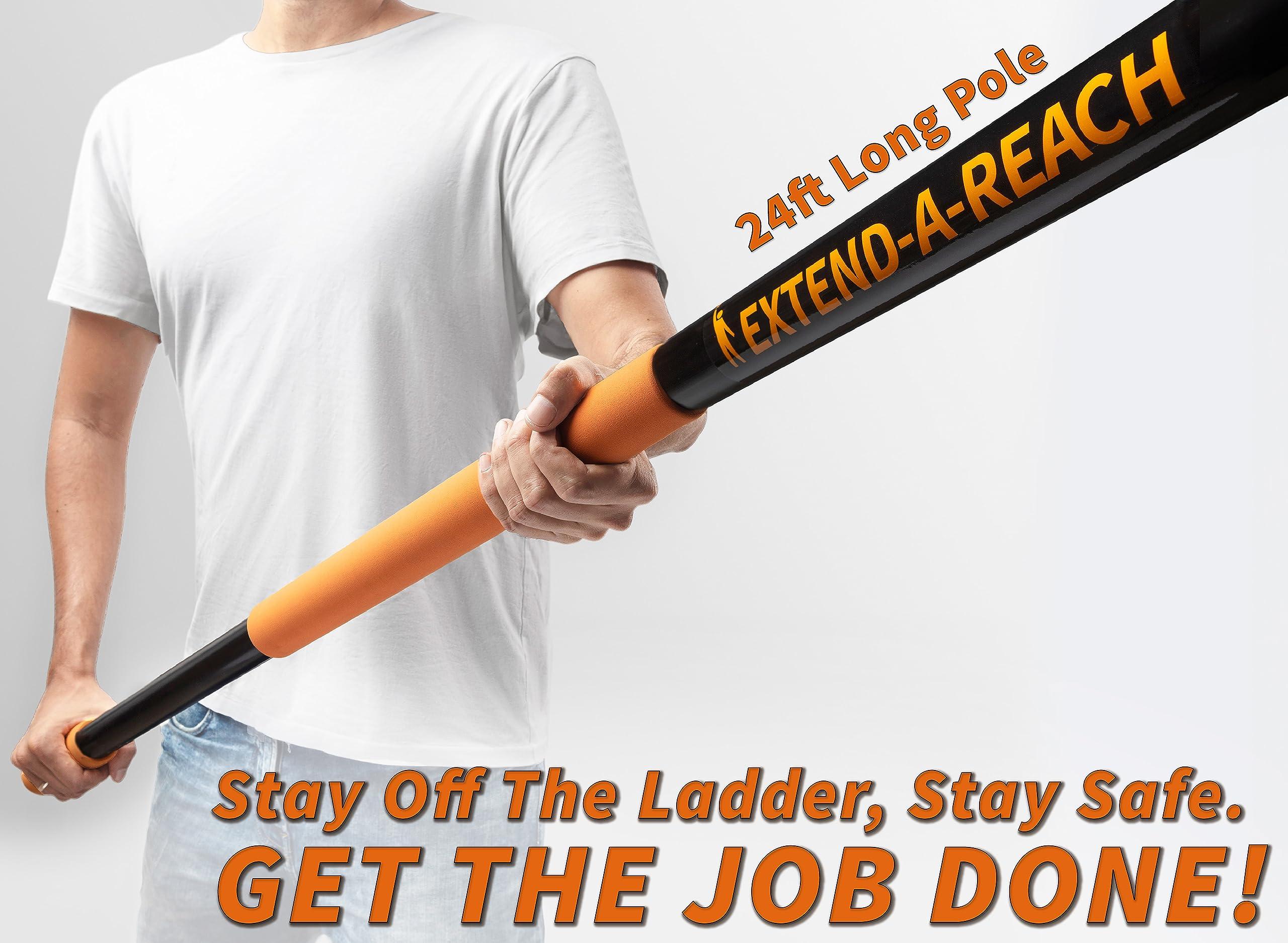 EXTEND-A-REACH 7-24ft Window Washing Kit & Duster Kit with Extension Pole (30+ Foot Reach) // Window Cleaning Tool & Window Washer Squeegee with Telescopic Extension Pole