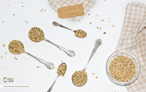 Organic Way Organic Way Chamomile Flower Whole (Matricaria chamomilla) - Herbal Tea | European Wild-Harvest | Kosher & USDA Certified | Vegan, Non-GMO & Gluten Free | 100% Raw from Albania (1LBS / 16Oz.)