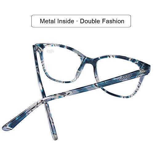 DOOViC DOOViC Computer Reading Glasses Blue Light Blocking Anti Eyestrain Designer Stylish Spring Hinge Readers 2.0 Strength