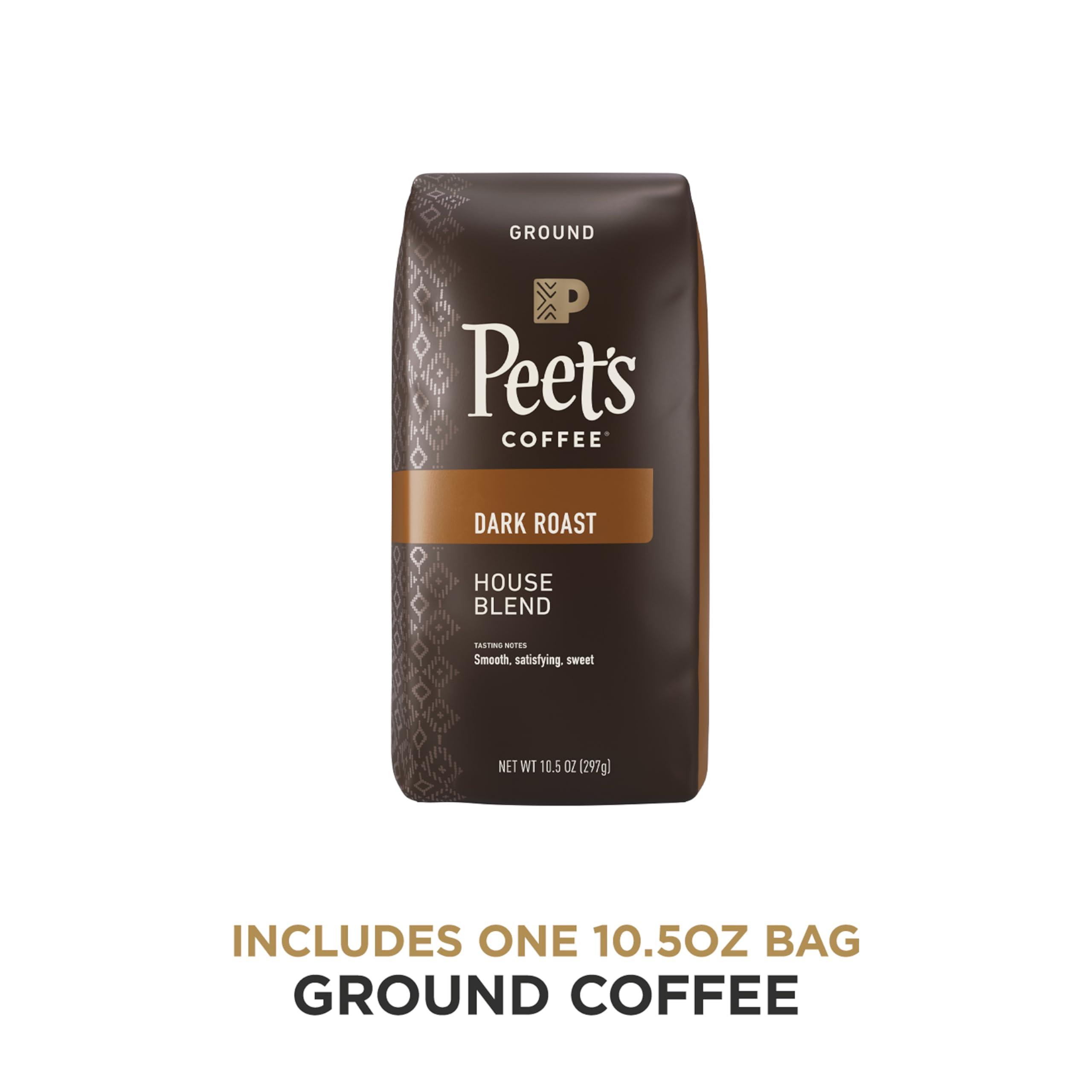 Peet's Coffee Peet\'s Coffee, Dark Roast Ground Coffee - House Blend 10.5 Ounce Bag