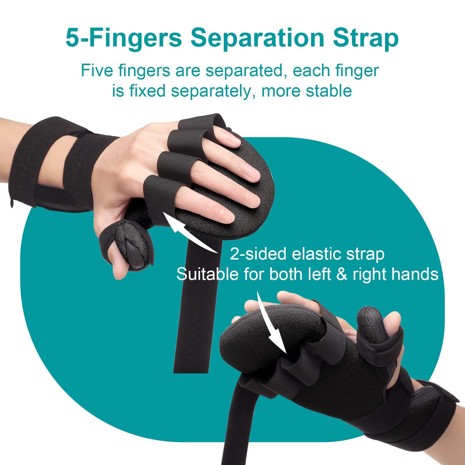 Sylong Sylong Stroke Resting Hand Splint Carpal Tunnel Wrist Brace Night Immobilizer, Finger Stabilizer Wrap - for Muscle Atrophy Rehabilitation, Arthritis, Tendonitis, Carpal Tunnel Pain