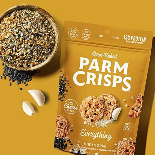 Parmcrisps ParmCrisps - Everything Cheese Parm Crisps, Made Simply with 100% REAL Cheese | Healthy Keto Snacks, Low Carb, High Protein, Gluten Free, Oven Baked, Keto-Friendly | 1.75 Oz (Pack of 6)