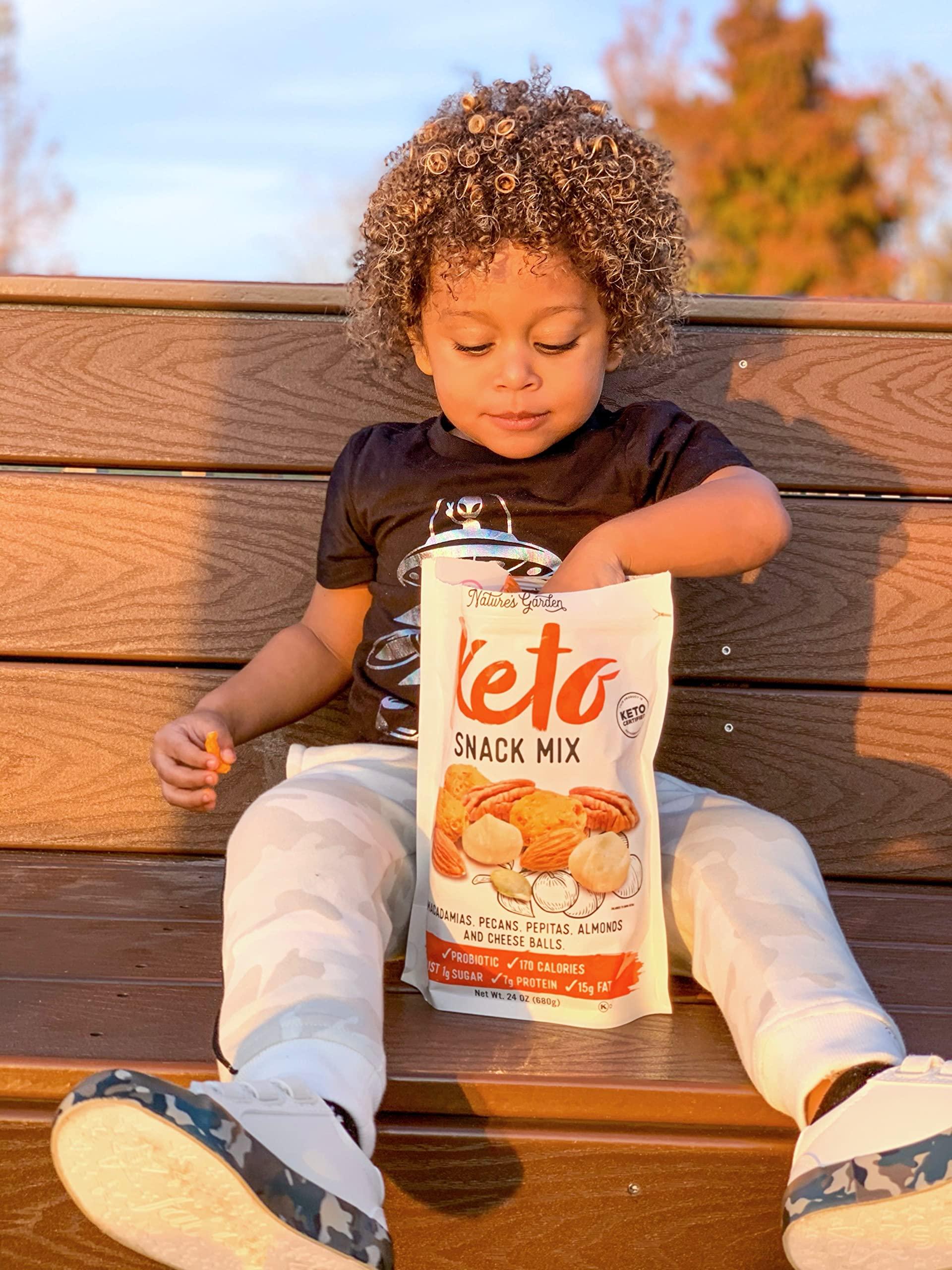 Nature's Garden Nature’s Garden Keto Snack Mix - Probiotic Cheese Balls, Crunchy Keto Snack, Keto Snack Mix, Low Carb, All Natural, Heart Healthy Nuts – 40 Oz Bag (Pack of 1)