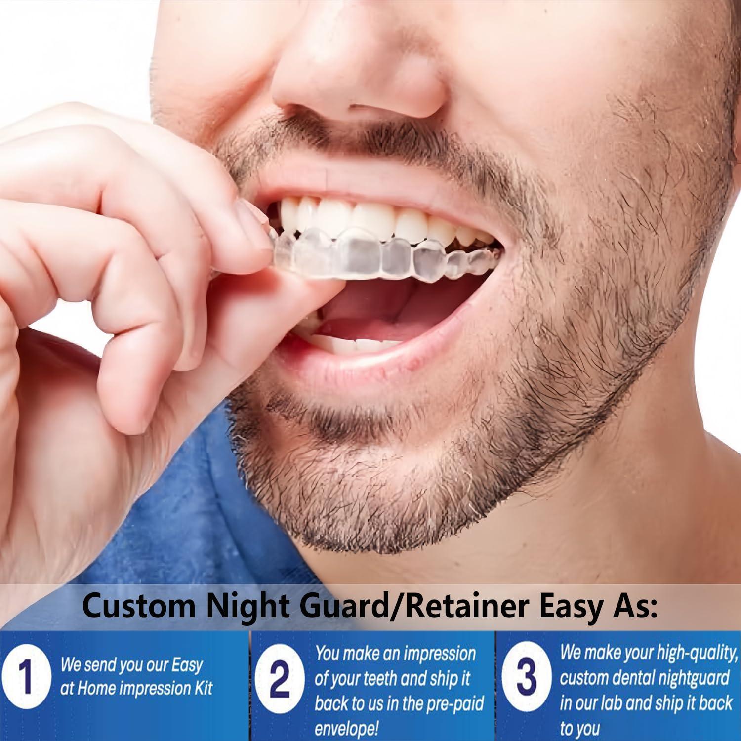 Candyying Custom Night Guard, Custom Mouth Teeth Guards Against Teeth Grinding/Clenching Dental Retainer for TMJ Relief and Bruxism (One Upper Guard)