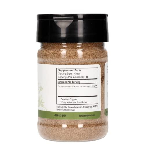 Banyan Botanicals Banyan Botanicals Cardamom Powder - Certified Organic, Spice Jar - Elettaria cardamomum