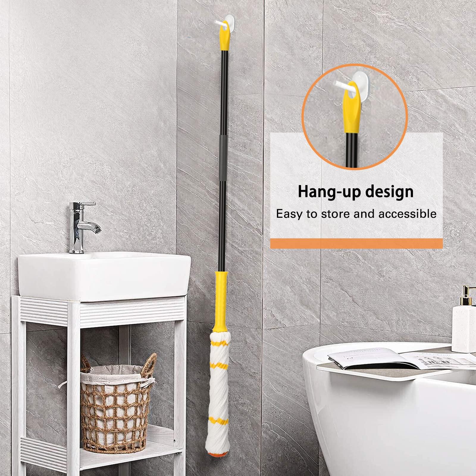 KeFanta Self-Wringing Twist Mop for Floor Cleaning, Long Handled Microfiber Floor Mop with Top Scouring Pad for Kitchen, Hardwood, Restaurant, Bathroom, Garages, Warehouses, Office, 57-inch