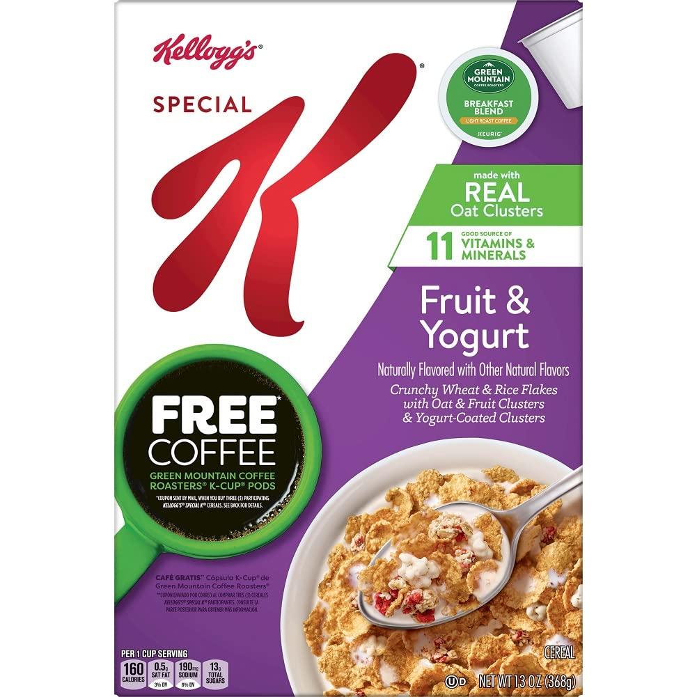 Special K Kellogg\'s Special K Breakfast Cereal, Family Breakfast, Fiber Cereal, Fruit and Yogurt, 13oz Box (1 Box)
