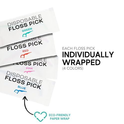 Avistar 150 Individually Wrapped Floss Picks - Multi-Color Travel Floss Picks - Easy Grip Disposable Floss Picks - Dental Flossers for Teeth - Gently Removes Plaque & Food Particles Between Teeth