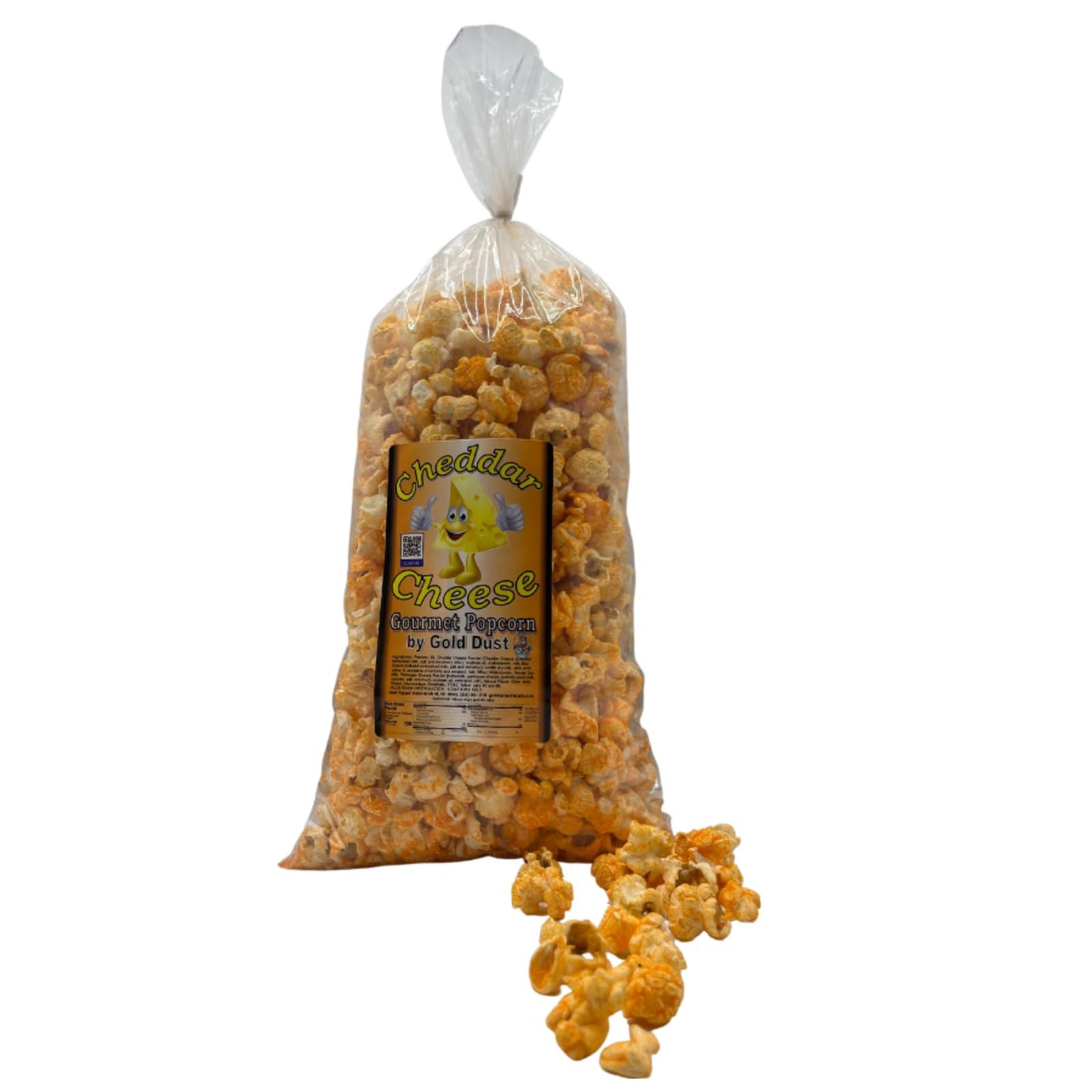 Gold Dust Kettle Corn Gold Dust Kettle Corn | Cheddar Cheese | Gourmet Popped Popcorn Snack Bag | Non-GMO | Made with Corn Oil | Light and Fluffy | Flavorful Pre Popped Popcorn | Made in Nebraska | 7 oz Bag | 2 Pack