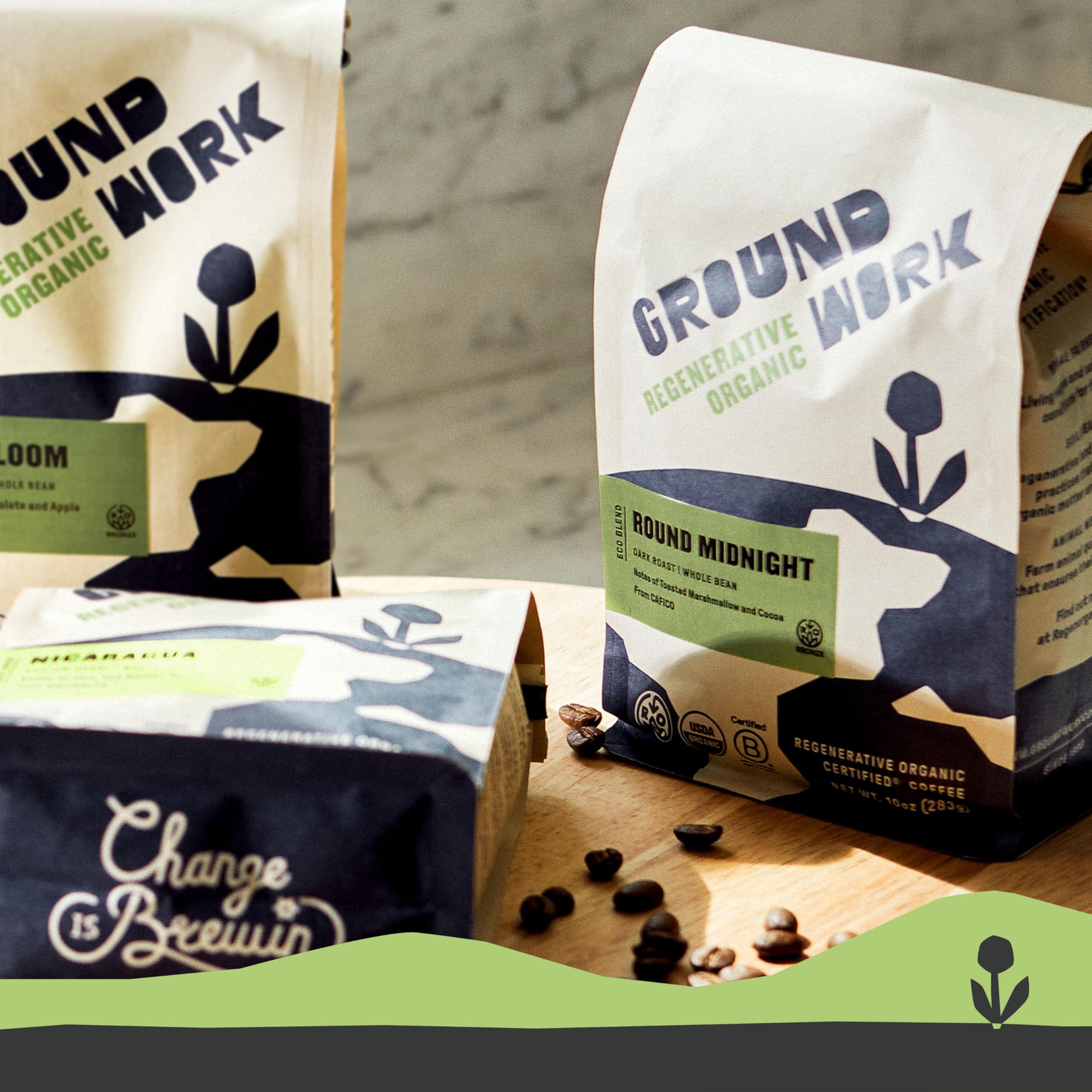 GROUNDWORK COFFEE CO GROUNDWORK COFFEE CO Organic Regenerative Round Midnight Whole Bean Coffee, 10 OZ