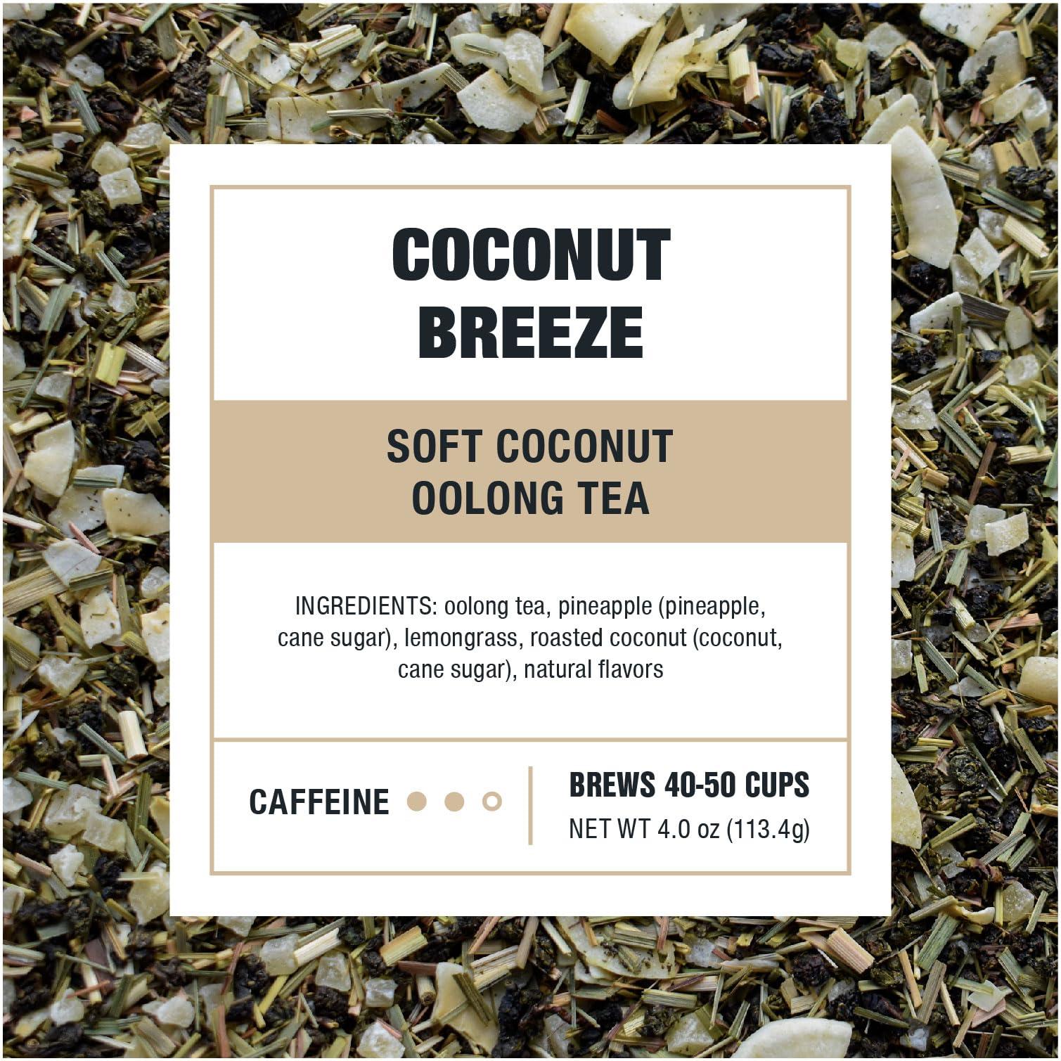 Tiesta Tea Tiesta Tea - Coconut Breeze - Soft Coconut Oolong Tea - Loose Leaf Tea Blend - Medium Caffeinated Oolong Tea - Make Hot or Iced Tea Up to 40-50 Cups - 4 oz Refillable Tin