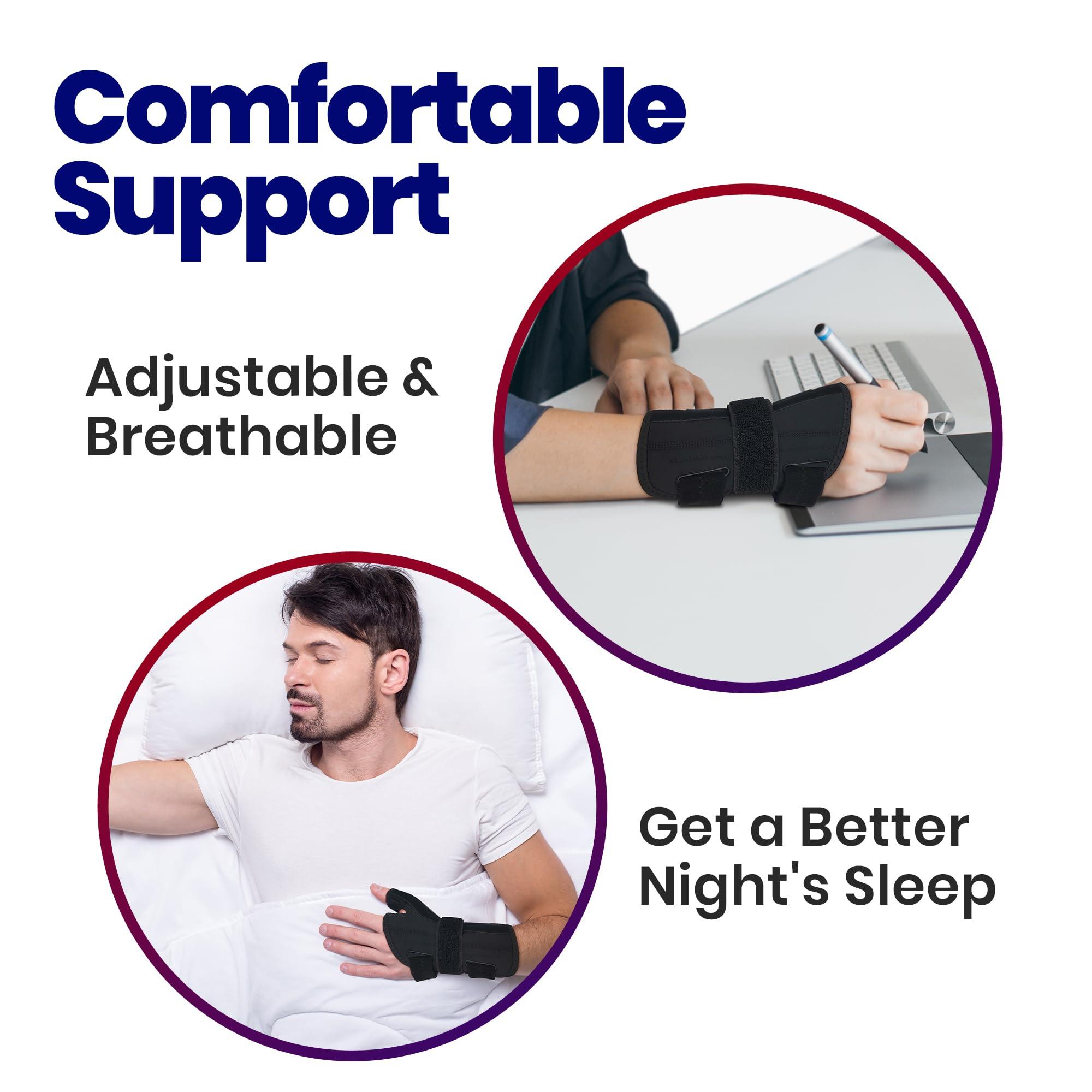 ARMSTRONG AMERIKA Thumb Splint & Wrist Brace | Carpal Tunnel Wrist Splint with Thumb Spica Splint | Thumb Stabilizer & Wrist Support For Tendonitis Pain, Arthritis, CMC Trigger Thumb (SM/MED, LEFT HAND)