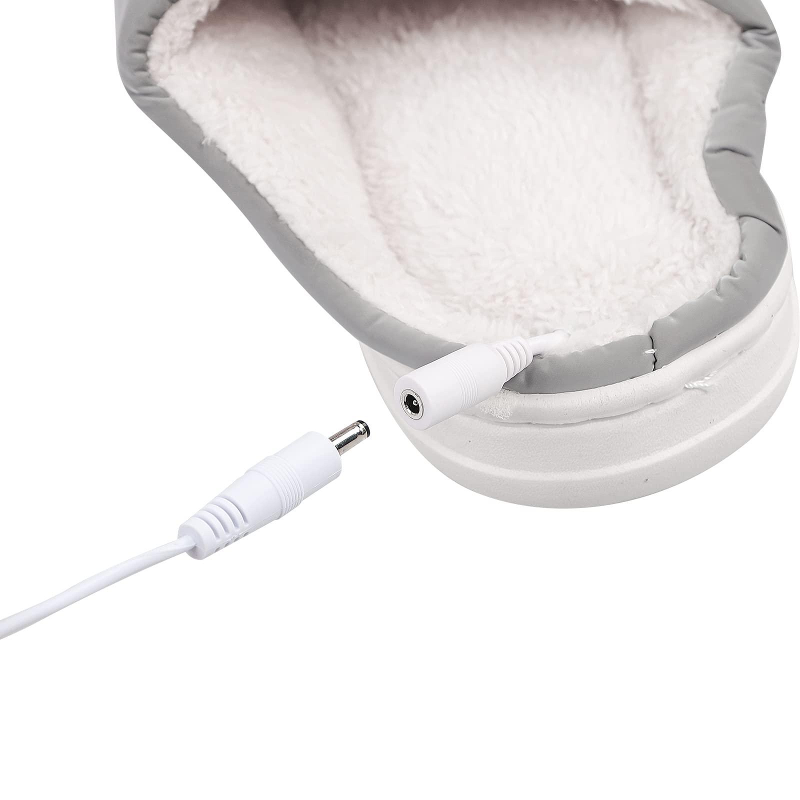 GREUS Warm Heated Slippers, USB Electric Foot Warmer Microwavable Slippers Rechargeable Heating Insole Bootie Slippers for Men Women Bed Under Desk Home Indoor