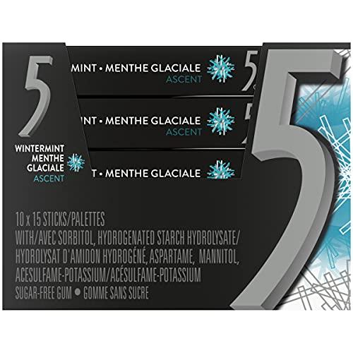 5 Wrigley 5 Ascent Escalating Wintermint, 10ct/150 sticks total